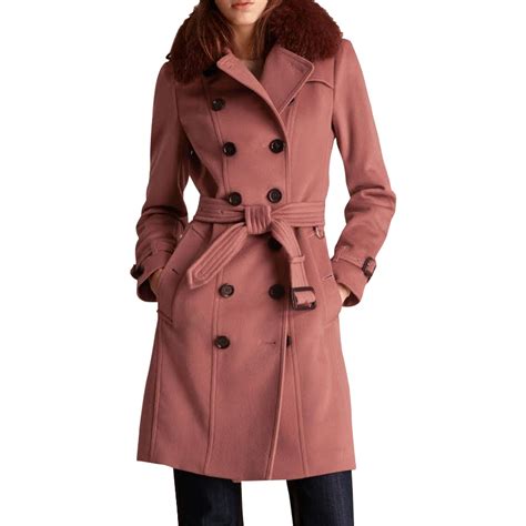 burberry sandringham fur collar wool &|Burberry trench jacket.